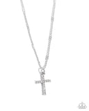 Endless Faith - White Necklace - Paparazzi Accessories Necklace Bedazzle Me Pretty Mobile Fashion Boutique