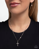 Endless Faith - White Necklace - Paparazzi Accessories Necklace Bedazzle Me Pretty Mobile Fashion Boutique