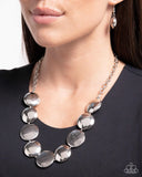 Engraved Energy - Silver Necklace - Paparazzi Accessories Necklace Bedazzle Me Pretty Mobile Fashion Boutique