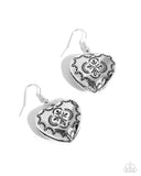 Engraved Excitement - Silver Earrings - Paparazzi Accessories Earrings Bedazzle Me Pretty Mobile Fashion Boutique