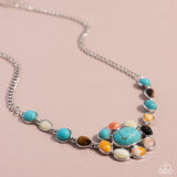 Enigmatic Ease - Blue Necklace - Paparazzi Accessories Necklace Bedazzle Me Pretty Mobile Fashion Boutique