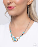Enigmatic Ease - Blue Necklace - Paparazzi Accessories Necklace Bedazzle Me Pretty Mobile Fashion Boutique