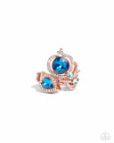Enigmatic Excess - Copper Ring - Paparazzi Accessories Ring Bedazzle Me Pretty Mobile Fashion Boutique