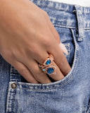 Enigmatic Excess - Copper Ring - Paparazzi Accessories Ring Bedazzle Me Pretty Mobile Fashion Boutique