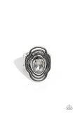 Entrancing Edge - Silver Ring - Paparazzi Accessories Ring Bedazzle Me Pretty Mobile Fashion Boutique