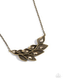 Enviable Elegance - Brass Necklace - Paparazzi Accessories Necklace Bedazzle Me Pretty Mobile Fashion Boutique