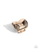 Equestrian Elegance - Gold Ring - Paparazzi Accessories Ring Bedazzle Me Pretty Mobile Fashion Boutique