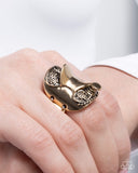 Equestrian Elegance - Gold Ring - Paparazzi Accessories Ring Bedazzle Me Pretty Mobile Fashion Boutique