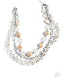 Essential Elegance - White Necklace - Paparazzi Accessories Necklace Bedazzle Me Pretty Mobile Fashion Boutique