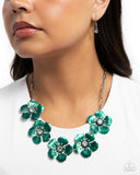Eternal Efflorescence - Green Necklace - Paparazzi Accessories Necklace Bedazzle Me Pretty Mobile Fashion Boutique