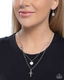 Eternal Embrace - Silver Necklace - Paparazzi Accessories Necklace Bedazzle Me Pretty Mobile Fashion Boutique