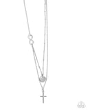 Eternal Embrace - Silver Necklace - Paparazzi Accessories Necklace Bedazzle Me Pretty Mobile Fashion Boutique