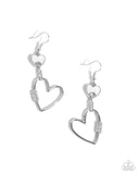 Eternally Enamored - White Earrings - Paparazzi Accessories Earrings Bedazzle Me Pretty Mobile Fashion Boutique