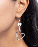 Eternally Enamored - White Earrings - Paparazzi Accessories Earrings Bedazzle Me Pretty Mobile Fashion Boutique