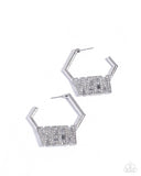 Everything to Win - White Earrings - Paparazzi Accessories Earrings Bedazzle Me Pretty Mobile Fashion Boutique