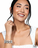 Exact Elegance - White Bracelet - Paparazzi Accessories Bracelet Bedazzle Me Pretty Mobile Fashion Boutique