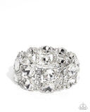 Exact Elegance - White Bracelet - Paparazzi Accessories Bracelet Bedazzle Me Pretty Mobile Fashion Boutique