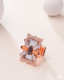 Exaggerated Edge - Copper Ring - Paparazzi Accessories Ring Bedazzle Me Pretty Mobile Fashion Boutique