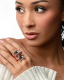 Exaggerated Edge - Copper Ring - Paparazzi Accessories Ring Bedazzle Me Pretty Mobile Fashion Boutique