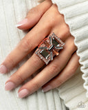 Exaggerated Edge - Copper Ring - Paparazzi Accessories Ring Bedazzle Me Pretty Mobile Fashion Boutique