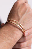 Excessive Edge - Gold Mens Bracelet - Paparazzi Accessories Mens Bracelet Bedazzle Me Pretty Mobile Fashion Boutique