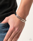 Excessive Edge - Silver Mens Bracelet - Paparazzi Accessories Mens Bracelet Bedazzle Me Pretty Mobile Fashion Boutique
