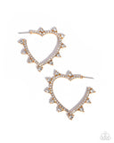 Excessive Elevation - Gold Earrings - Paparazzi Accessories Earrings Bedazzle Me Pretty Mobile Fashion Boutique