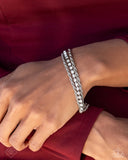 Excessive Empire - White Bracelet - Paparazzi Accessories Bracelet Bedazzle Me Pretty Mobile Fashion Boutique