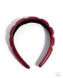 Exclusive Era - Red Headband  - Paparazzi Accessories Bedazzle Me Pretty Mobile Fashion Boutique