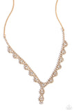 Executive Embellishment - Gold Necklace - Paparazzi Accessories Necklace Bedazzle Me Pretty Mobile Fashion Boutique