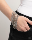 Executive Extravagance - White Bracelet - Paparazzi Accessories Bracelet Bedazzle Me Pretty Mobile Fashion Boutique