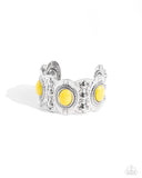 Exotic Excavation - Yellow Bracelet - Paparazzi Accessories Bracelet Bedazzle Me Pretty Mobile Fashion Boutique