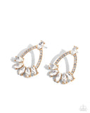 Experience Elegance - Gold Post Earrings - Paparazzi Accessories Post Earrings Bedazzle Me Pretty Mobile Fashion Boutique