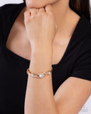 Expert Elegance - Gold Bracelet - Paparazzi Accessories Bracelet Bedazzle Me Pretty Mobile Fashion Boutique