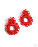 Explosive Energy - Red Post Earrings - Paparazzi Accessories Post Earrings Bedazzle Me Pretty Mobile Fashion Boutique