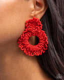 Explosive Energy - Red Post Earrings - Paparazzi Accessories Post Earrings Bedazzle Me Pretty Mobile Fashion Boutique