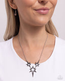 Explosive Exhibit - Silver Necklace - Paparazzi Accessories Necklace Bedazzle Me Pretty Mobile Fashion Boutique