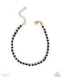 Exquisitely Eclectic - Gold Anklet - Paparazzi Accessories Anklet Bedazzle Me Pretty Mobile Fashion Boutique