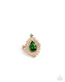 Extended Elite - Green Ring - Paparazzi Accessories Ring Bedazzle Me Pretty Mobile Fashion Boutique