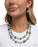 Eye-Catching Earnings - Green Necklace - Paparazzi Accessories Necklace Bedazzle Me Pretty Mobile Fashion Boutique