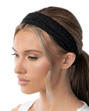 Eyelet Elegance - Black Headband - Paparazzi Accessories Bedazzle Me Pretty Mobile Fashion Boutique
