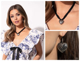 Fabricated Finesse - Black Complete Look  - Paparazzi Accessories Bedazzle Me Pretty Mobile Fashion Boutique