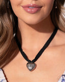 Fabricated Finesse - Black Complete Look  - Paparazzi Accessories Bedazzle Me Pretty Mobile Fashion Boutique