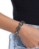 Fabricated Frames - Brown Bracelet - Paparazzi Accessories Bracelet Bedazzle Me Pretty Mobile Fashion Boutique
