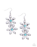 Fabulous Florals - Blue Earrings - Paparazzi Accessories Earrings Bedazzle Me Pretty Mobile Fashion Boutique