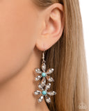 Fabulous Florals - Blue Earrings - Paparazzi Accessories Earrings Bedazzle Me Pretty Mobile Fashion Boutique