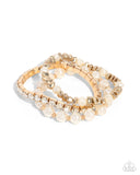 Fair Florals - Gold Bracelet - Paparazzi Accessories Bracelet Bedazzle Me Pretty Mobile Fashion Boutique