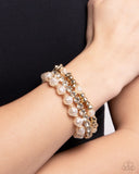 Fair Florals - Gold Bracelet - Paparazzi Accessories Bracelet Bedazzle Me Pretty Mobile Fashion Boutique