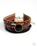 Fair LEATHER - Red Bracelet - Paparazzi Accessories Bracelet Bedazzle Me Pretty Mobile Fashion Boutique