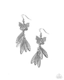 Fairy Dust - White Earrings - Paparazzi Accessories Earrings Bedazzle Me Pretty Mobile Fashion Boutique